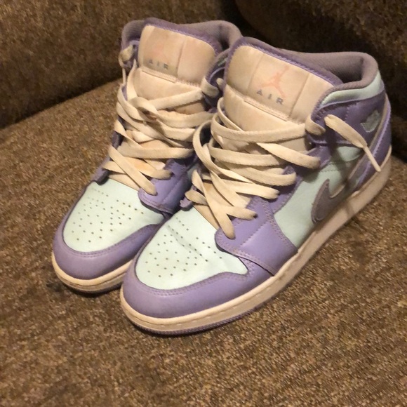 purple aqua jordans